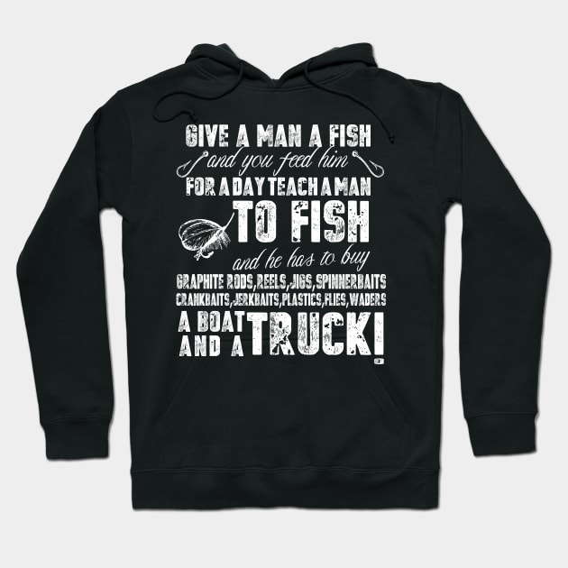 Mens Funny Fishing Shirts For Men Give A Man A Fish Hoodie by schaefersialice